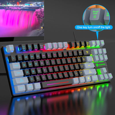 Gaming Keyboard Colorful LED Backlight Office Keyboard for Desktop Typing PC - Korvel