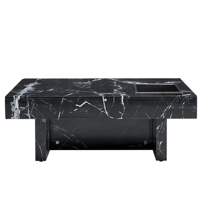 A modern and practical coffee table made of MDF material with black patterns - Korvel