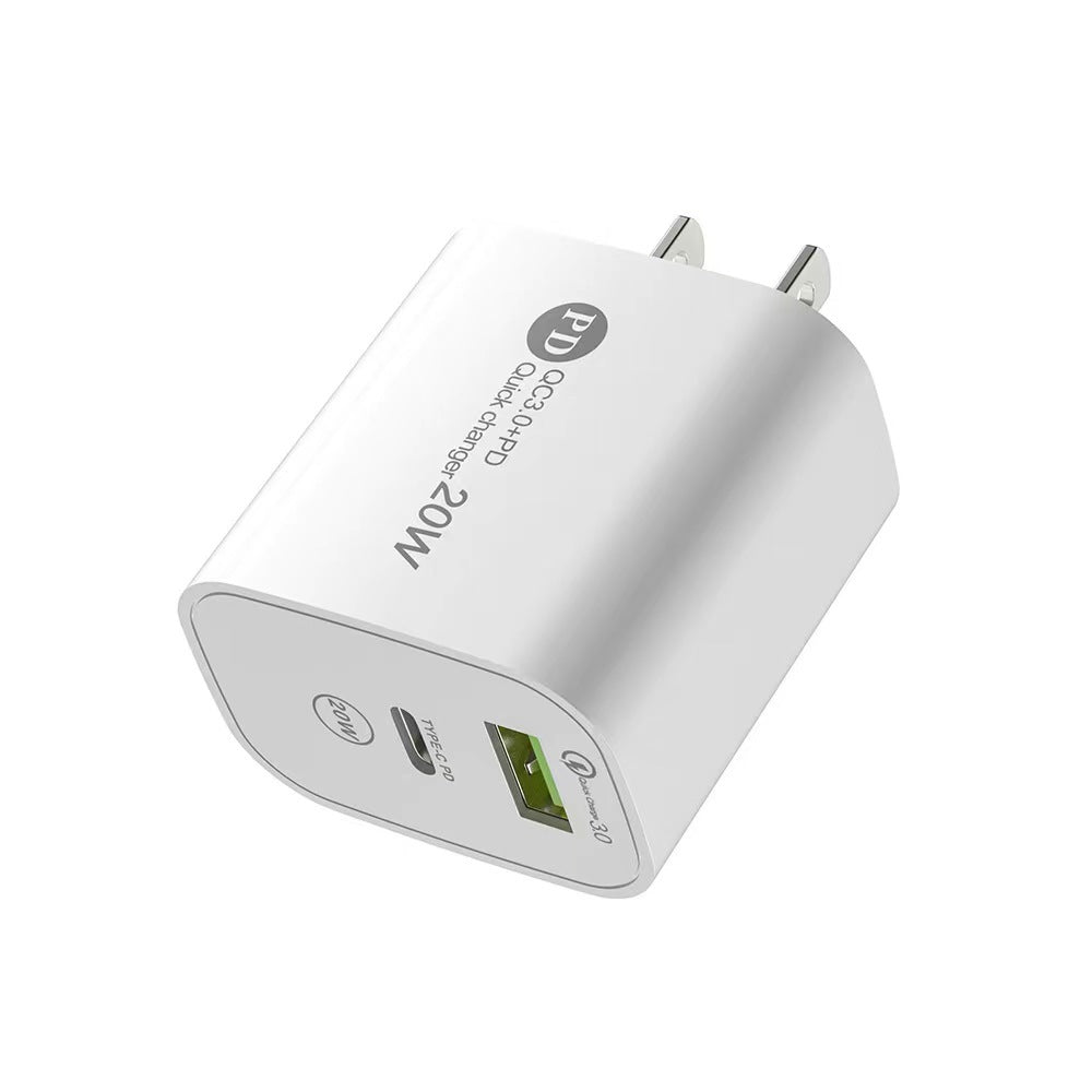 PD12W charger 5V 2.4A European, American and British standard charging head Type-C adapter PD+USB charging head - Korvel