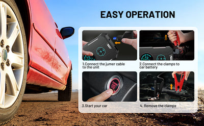 Car mounted tire inflator emergency start power supply Jump Starter - Korvel