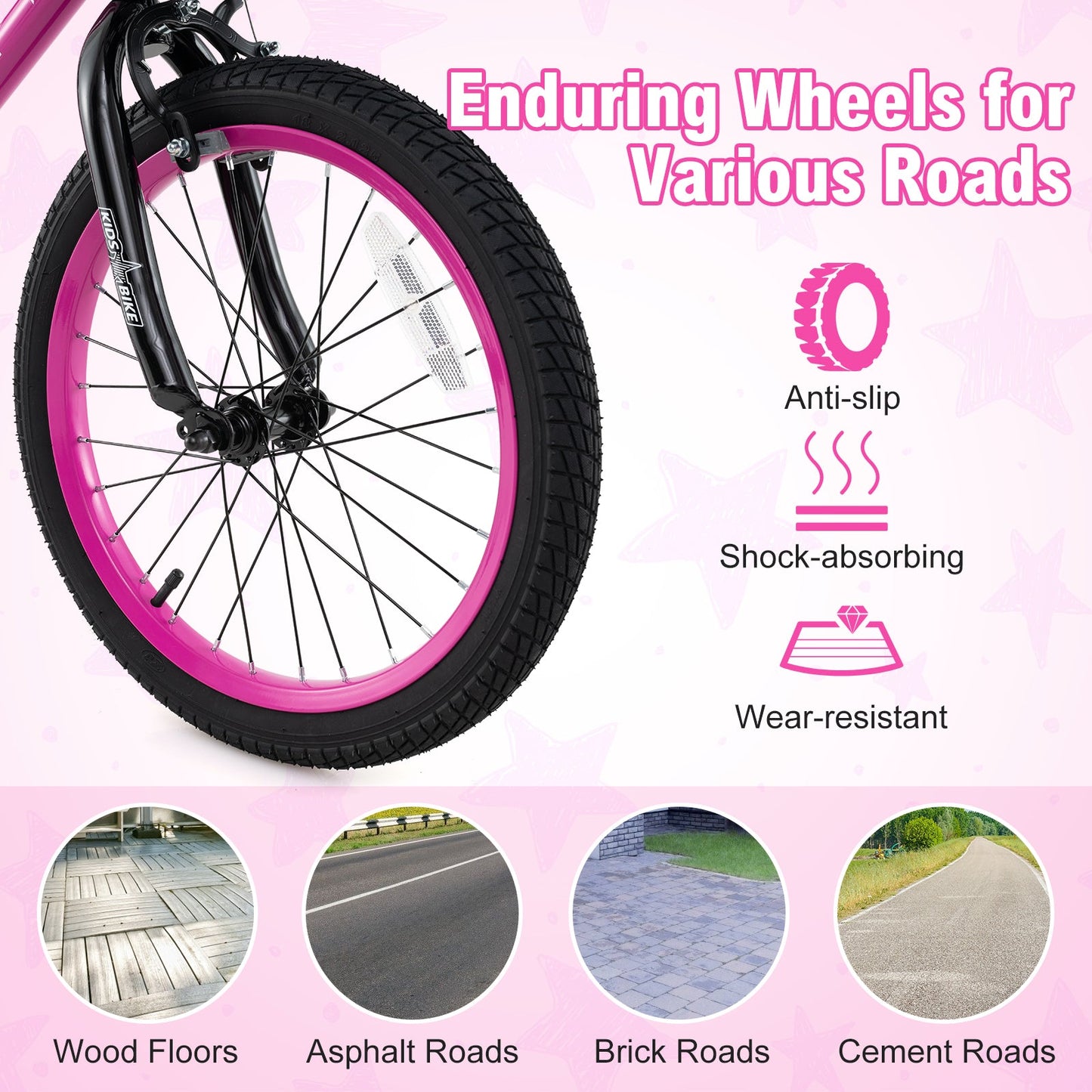 Bicicleta Ajustable de 18 Pulgadas para Niños con Canasta Frontal