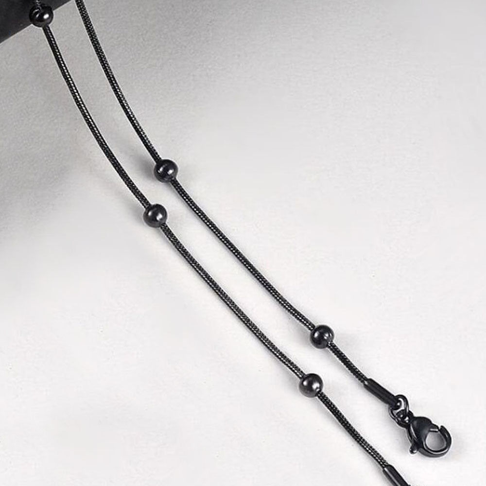 Fashion stainless steel round snake bag bead chain multi-color accessory chain necklace collarbone chain - Korvel