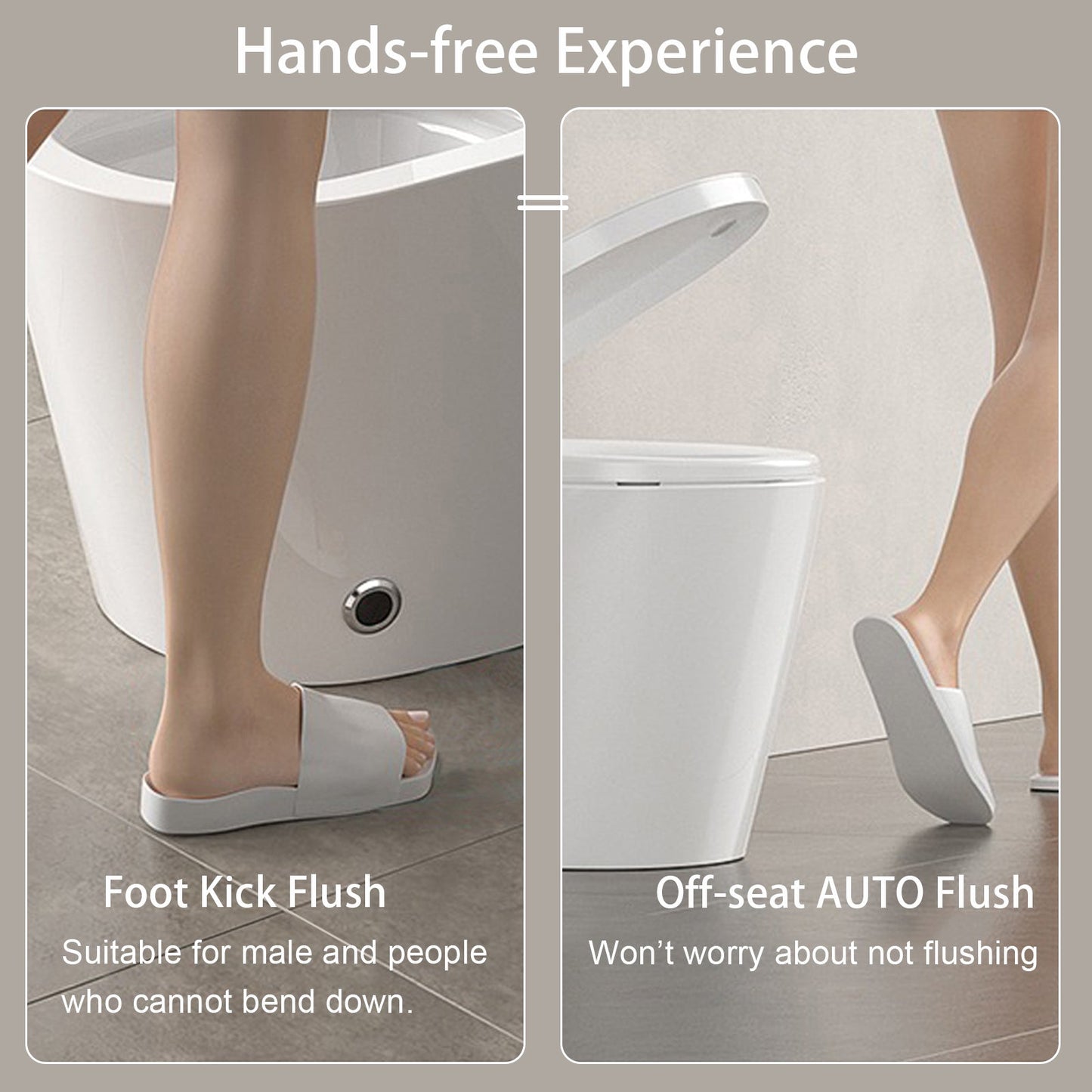 ST-GP-01 Smart Toilet with Heating, Portable Toilet with Automatic Opening and Closing, 1.28GPF Water Tank Free Toilet, White - Korvel