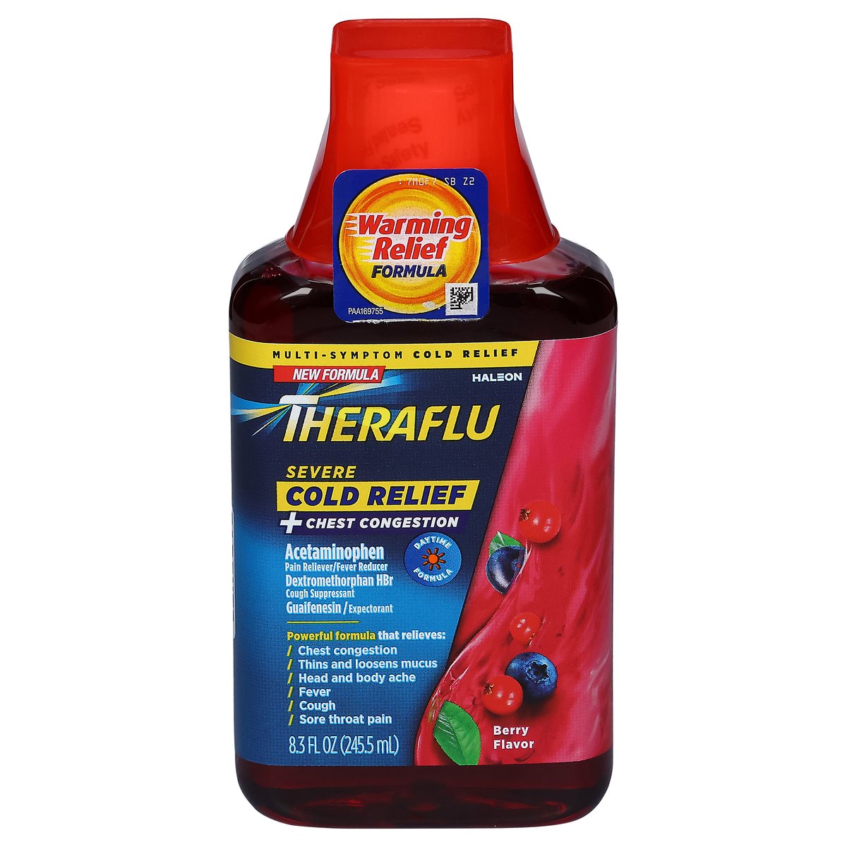 Theraflu Severe Cold Relief Liquid - Sabor a bayas, 8.3 oz