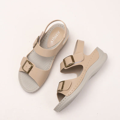 Stylish Casual Wedge Sandals for Women - Velcro Closure