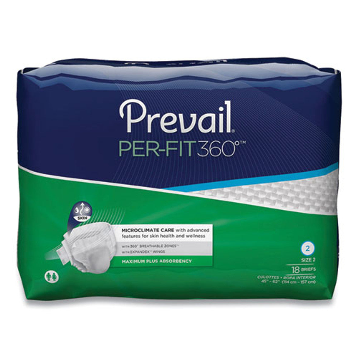 Prevail Per-Fit360 Degree Briefs, Absorbance Maximum Plus, Taille 2