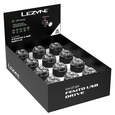 Lezyne Femto USB Drive Lights Display Box
