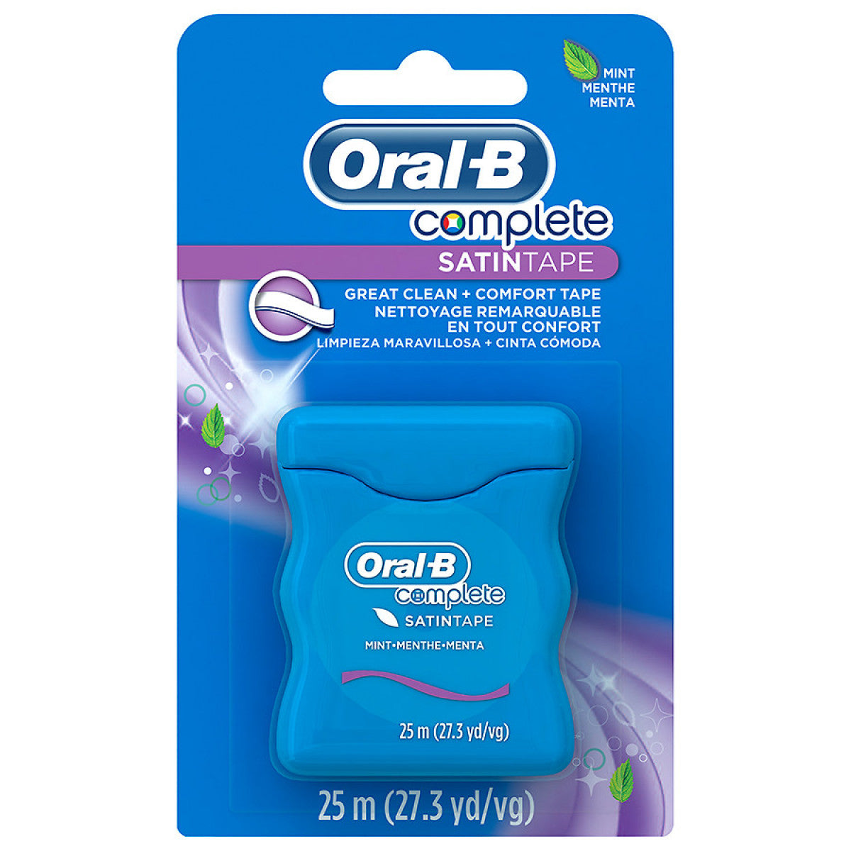 Picks de fil dentaire en satin Oral-B Complete, menthe, 25 m
