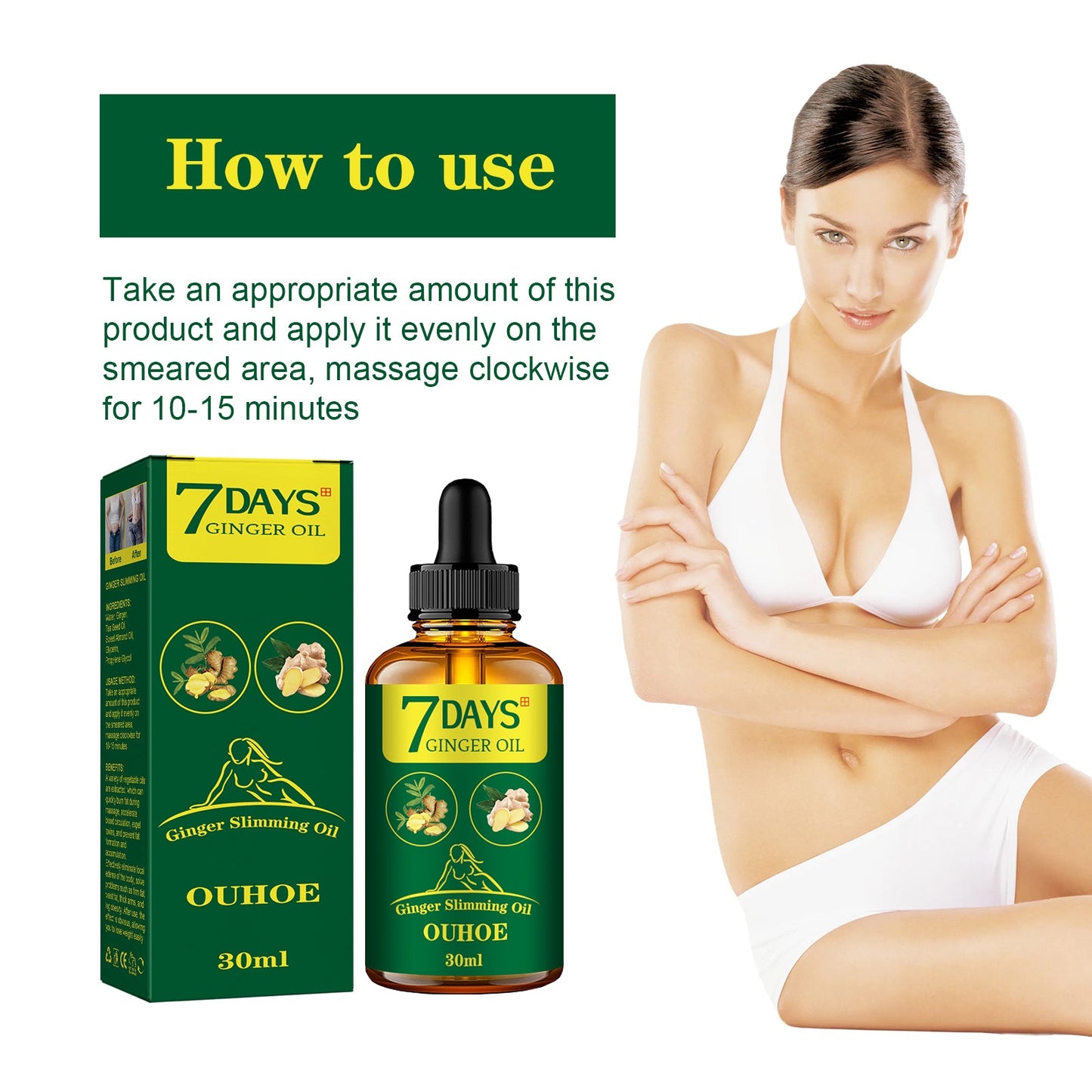 Ginger Body Shaping Essential Oil, Shaping Body Tightening And Slimming Care Massage Essential Oil - Korvel