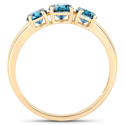 1.03 Carat Genuine Blue Diamond 14K Yellow Gold Engagement Ring