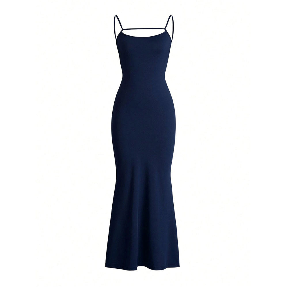 Sexy backless design dress long skirt - Korvel