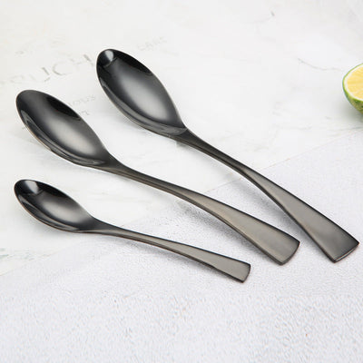 Premium Titanium Black Stainless Steel Cutlery Set
