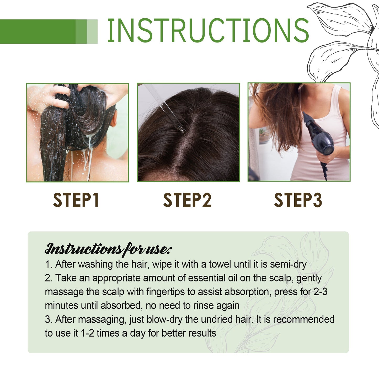 Aceite Esencial para el Cuidado del Cabello - Hidratante y Protector