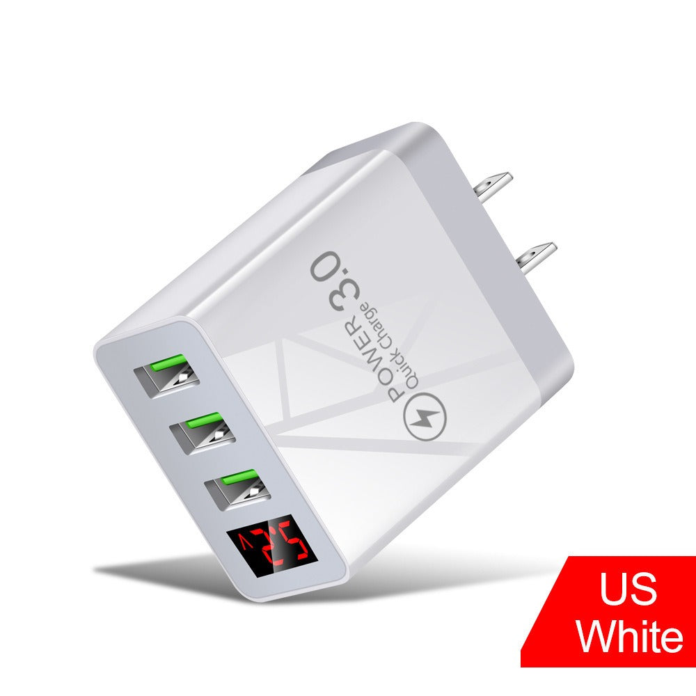 Cargador Rápido 3USB con Pantalla Digital Premium