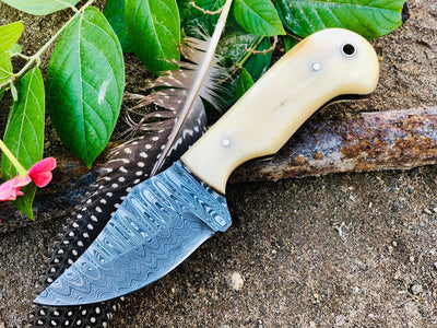 Premium Handmade Damascus Skinning Knife - 7 Inch Precision Tool - Korvel