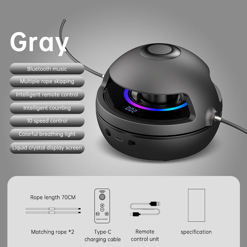 Smart Rope Skipping Machine Smart Jump Rope Machine 10-level Speed Adjustment Led Seven-color Light Wireless Music Function - Korvel