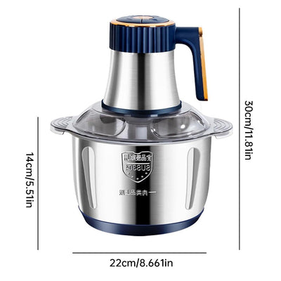 Electric Meat Grinders, 5L Food Processor, Stainless Steel Multifunctional Vegetable Slicer, Kitchen Chopper & Mixer - Korvel