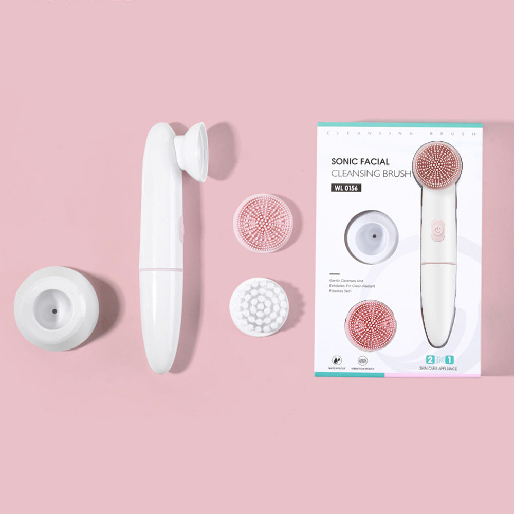 Nettoyant facial en silicone à 2 vitesses avec vibration sonique