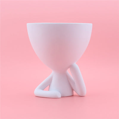Creative Cartoon Cheek Support Abstract Figurine for Home Decor