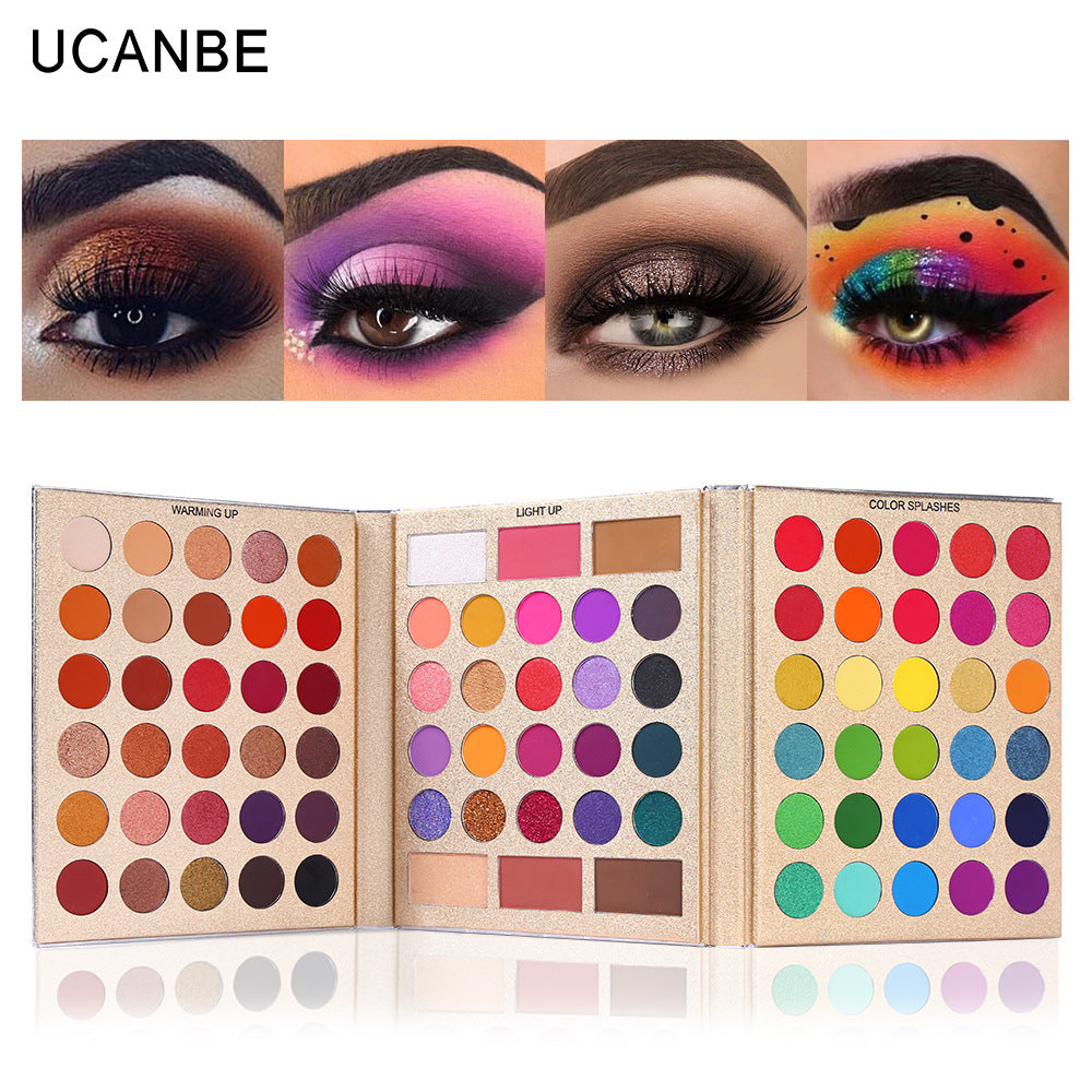 UCANBE 86 Colors Pretty Eyeshadow Palette Pearlescent Matte Eyeshadow Contouring Blush Highlight Multi effect Makeup - Korvel