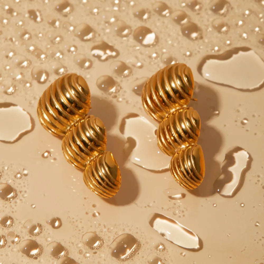 Pendientes de Aro Geométricos de Acero Inoxidable Elegantes
