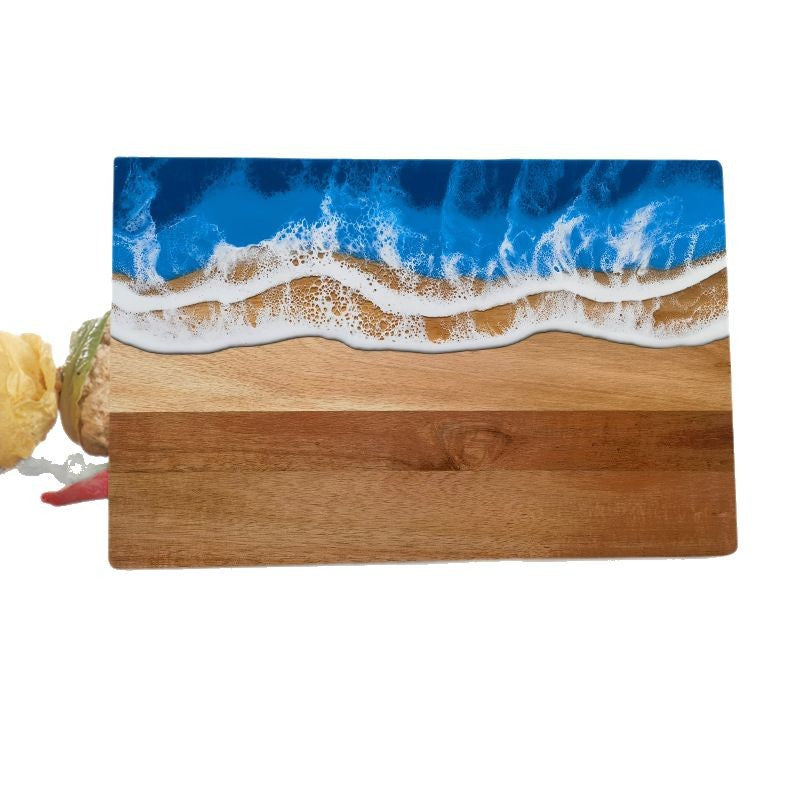 Wood and Resin Cutting Board Ocean Epoxy Resin Serving Cheese Board - Korvel