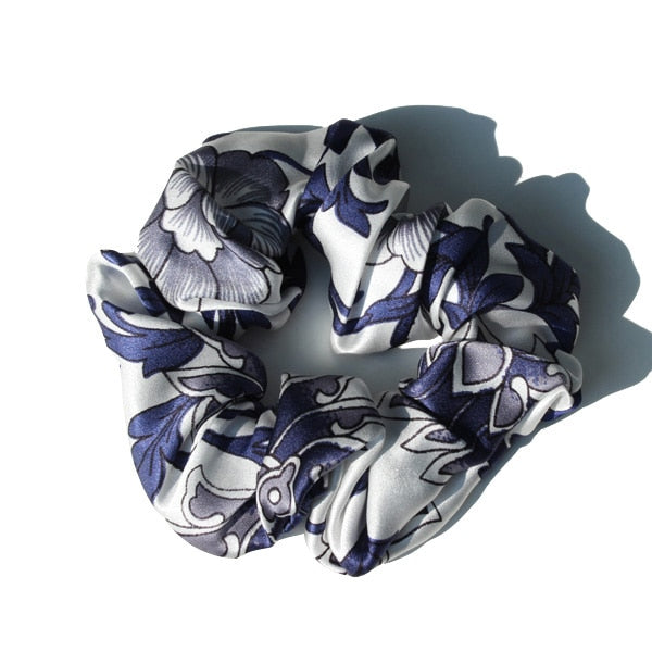 Pure Silk Large Scrunchies Ropes Hair Bands Ties Elastics Ponytail Holders for Women Girls Hair Accessories 19 Momme 3.5CM - Korvel