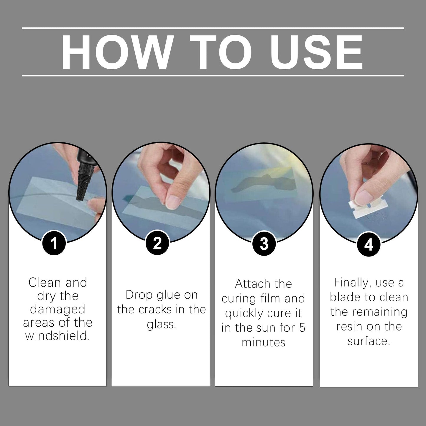 Premium Windshield Repair Adhesive for Cracks and Scratches