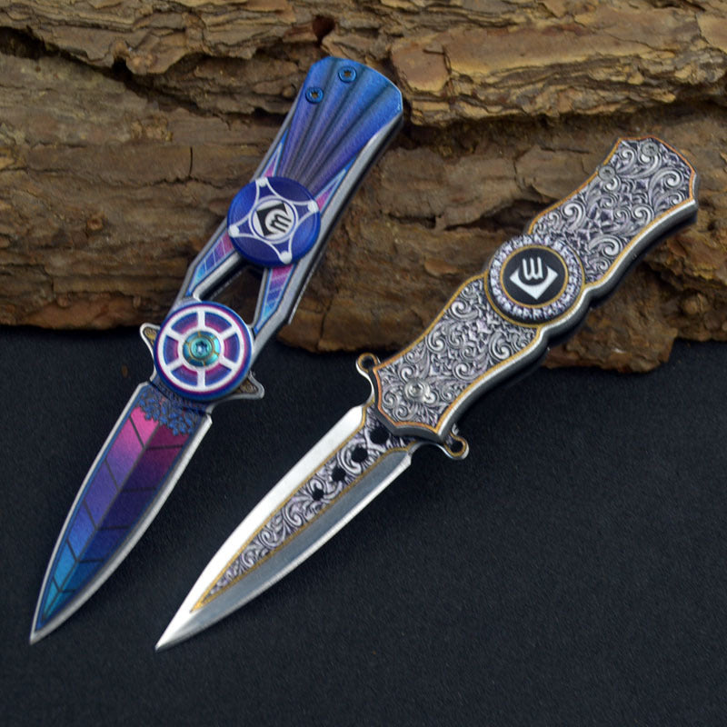 Fingertip Gyro Folding Knife EDC Multi-Function Folding Knife Outdoor Camping Survival Pocket Knife High Hardness Knife - Korvel