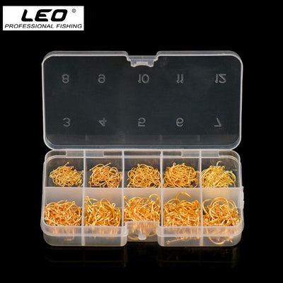 LEO 600PCS High Carbon Steel Fishing Hooks - Sharp Barbed Circle