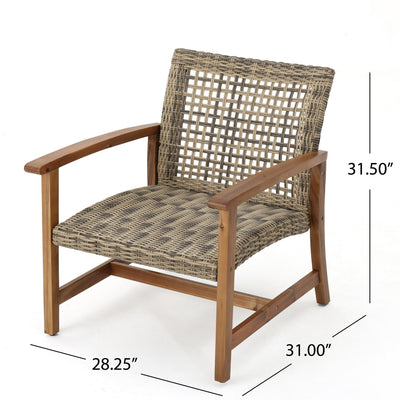 HAMPTON WOOD + WICKER CLUB CHAIR ( set of 2) - Korvel