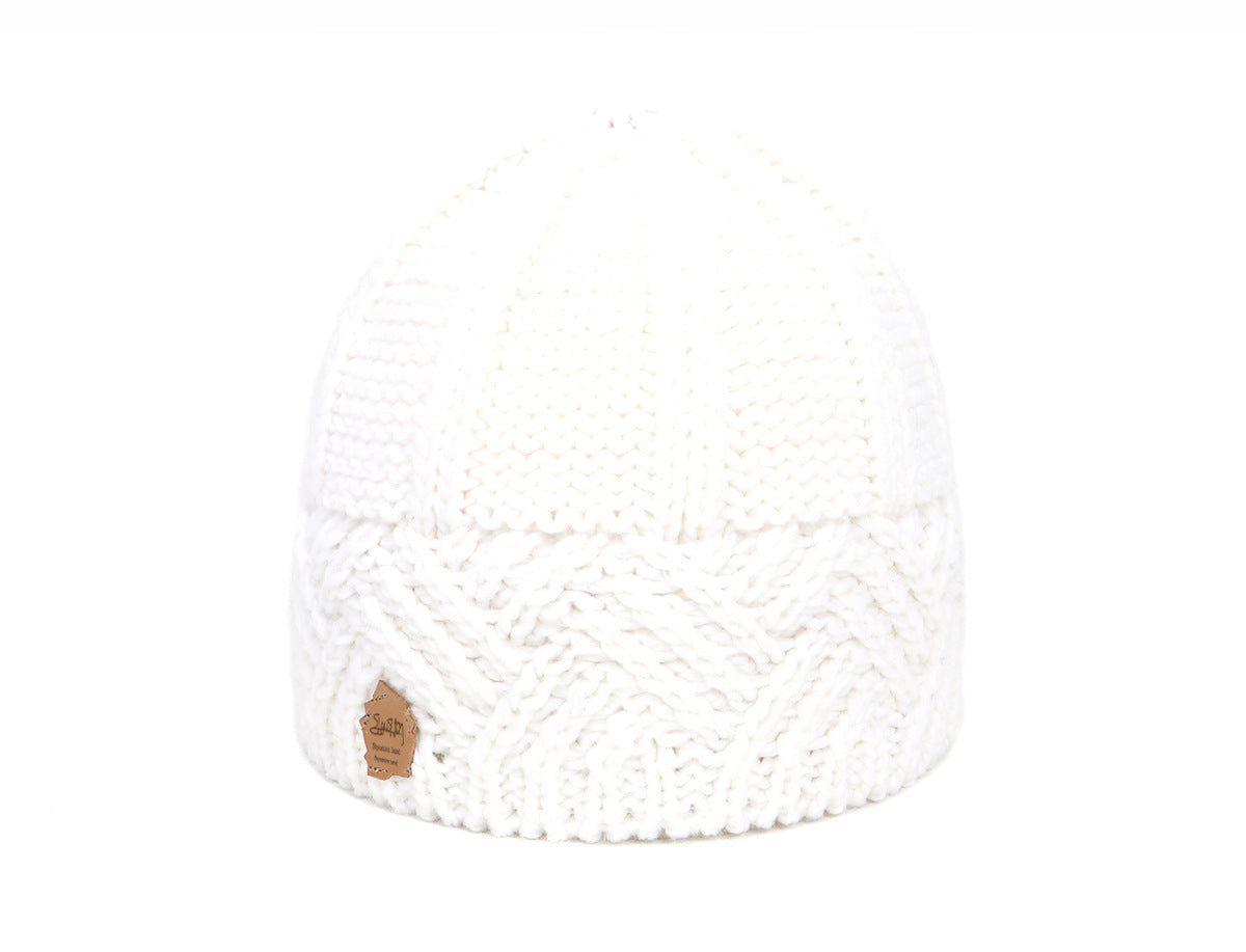 European and American retro style diamond grid coarse needle knitted hat for men and women, fashionable autumn and winter knitted hat - Korvel