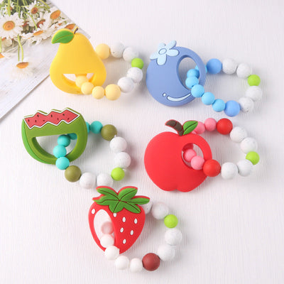 New baby cartoon fruit bracelet molar bracelet chewing teeth gum baby teething comfort toy - Korvel