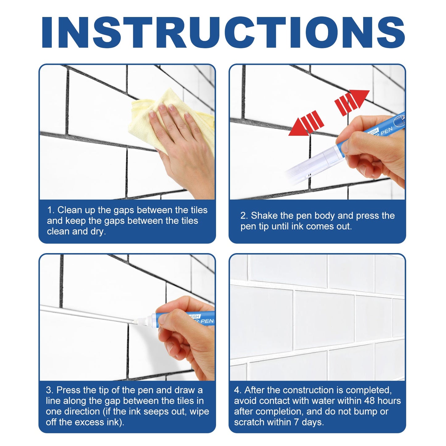 Waterproof Tile Repair Pen for Bathroom and Floor Crevices