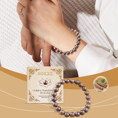 Gold Wire Sandalwood Bead Hand Daily Wear Decoration Simple Fashion 100 With Decorative Wooden Bead Bracelet - Korvel