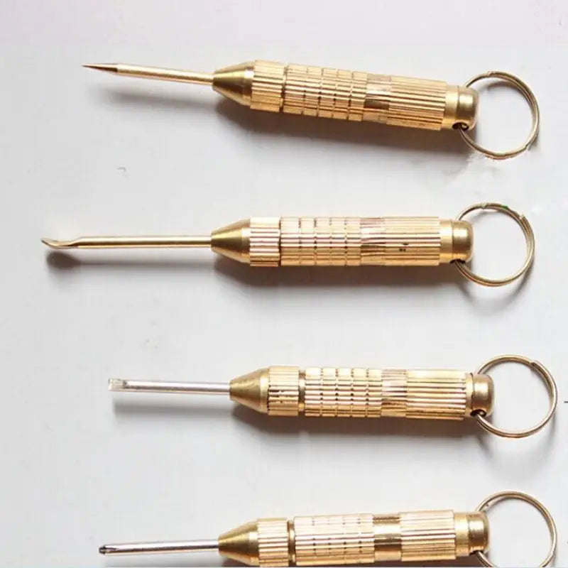 1Set Portable 4in1 Multi Tool Set Cross Screwdrivers Ear Pick Ear Cleaners Keychain Health Care Tools - Korvel