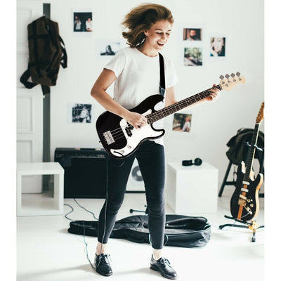 Premium Full Size 4 String Electric Bass Guitar - Black
