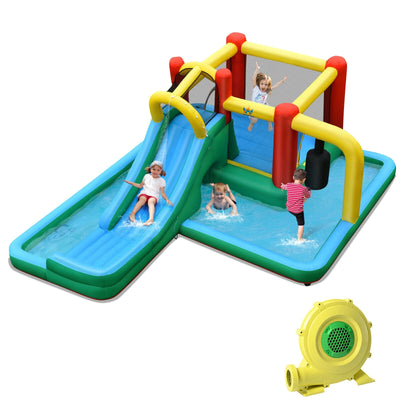 Inflatable Water Slide Bounce House with Tunnel & Blower