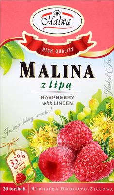 MALWA Herbal Raspberry & Linden Tea - 20 Bags