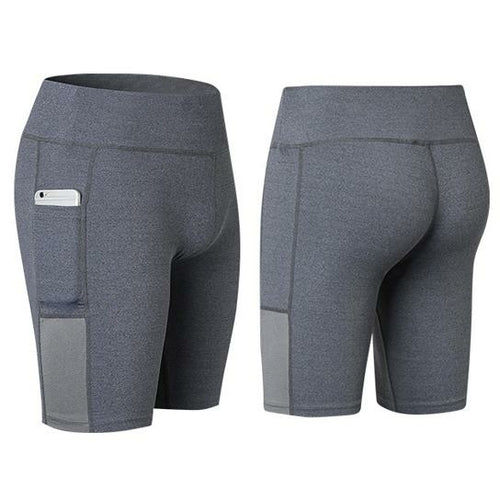 Stretchable Yoga Shorts with Convenient Phone Pocket