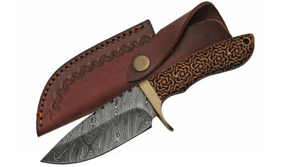 Premium Handmade Damascus Steel Hunting Knife with Rosewood Handle - Korvel