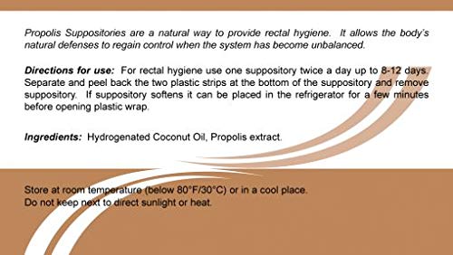 PhytoLab Propolis Suppositories for Rectal Hygiene - 10 Count