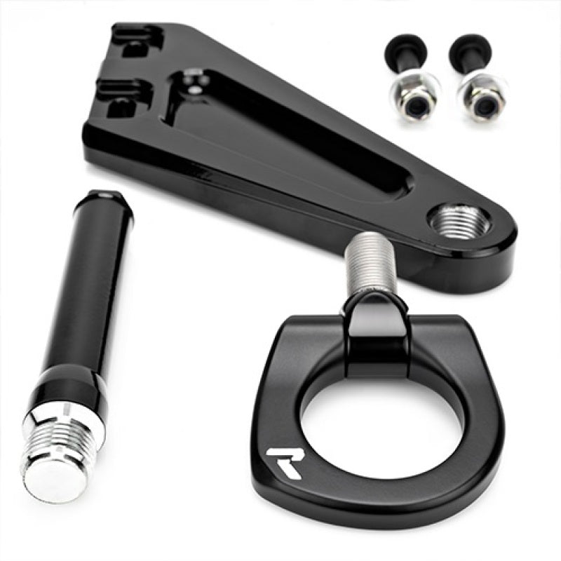 Raceseng Front Tug Tow Hook for 2015+ Ford Mustang GT/GT350/GT350R/V6 - Sleek Black Finish - Korvel