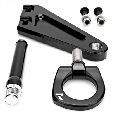 Raceseng Front Tug Tow Hook for 2015+ Ford Mustang GT/GT350/GT350R/V6 - Sleek Black Finish - Korvel