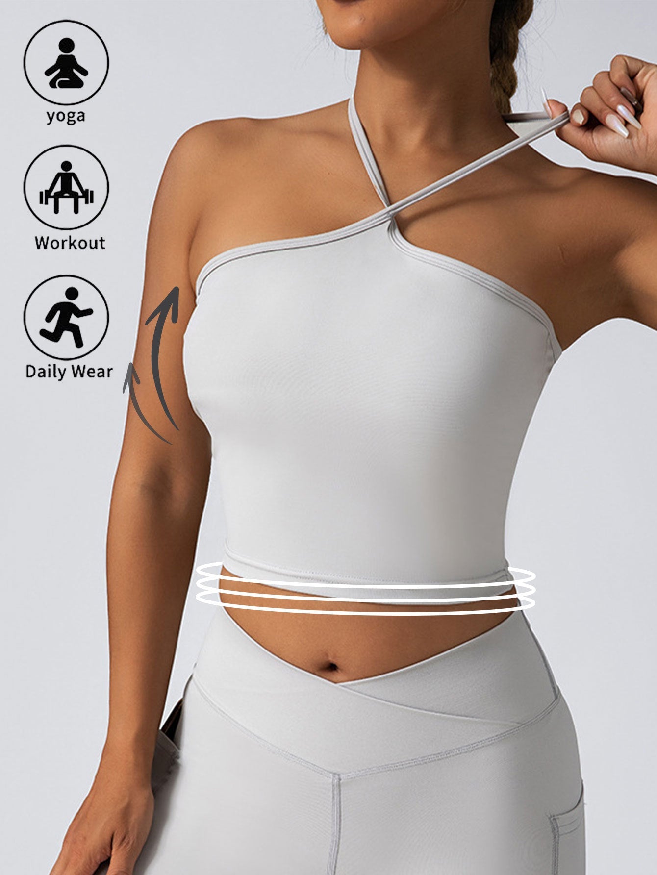 Premium Crop Top Sports Bra with Built-In Pads for Women