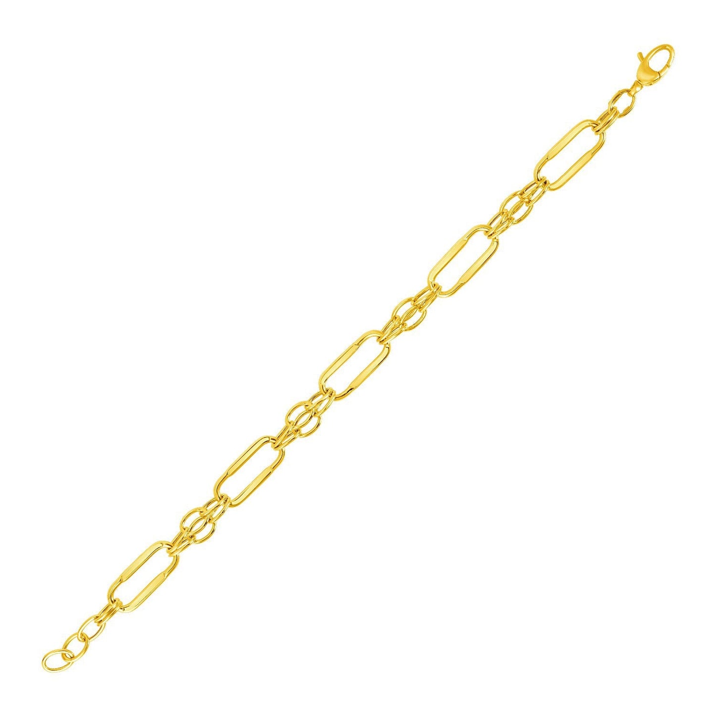 Bracelet en lien poli en or jaune 14k