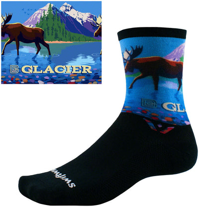 Swiftwick Vision Impression National Park Crew Socks - Glacier Medium