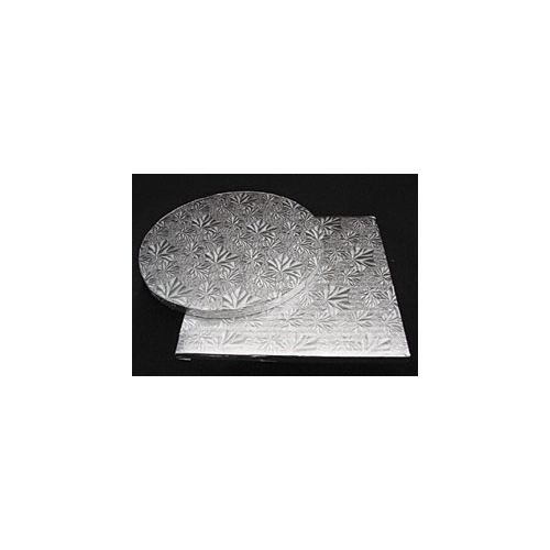 Base para pastel de hoja completa de 26" x 18" en plata estampada