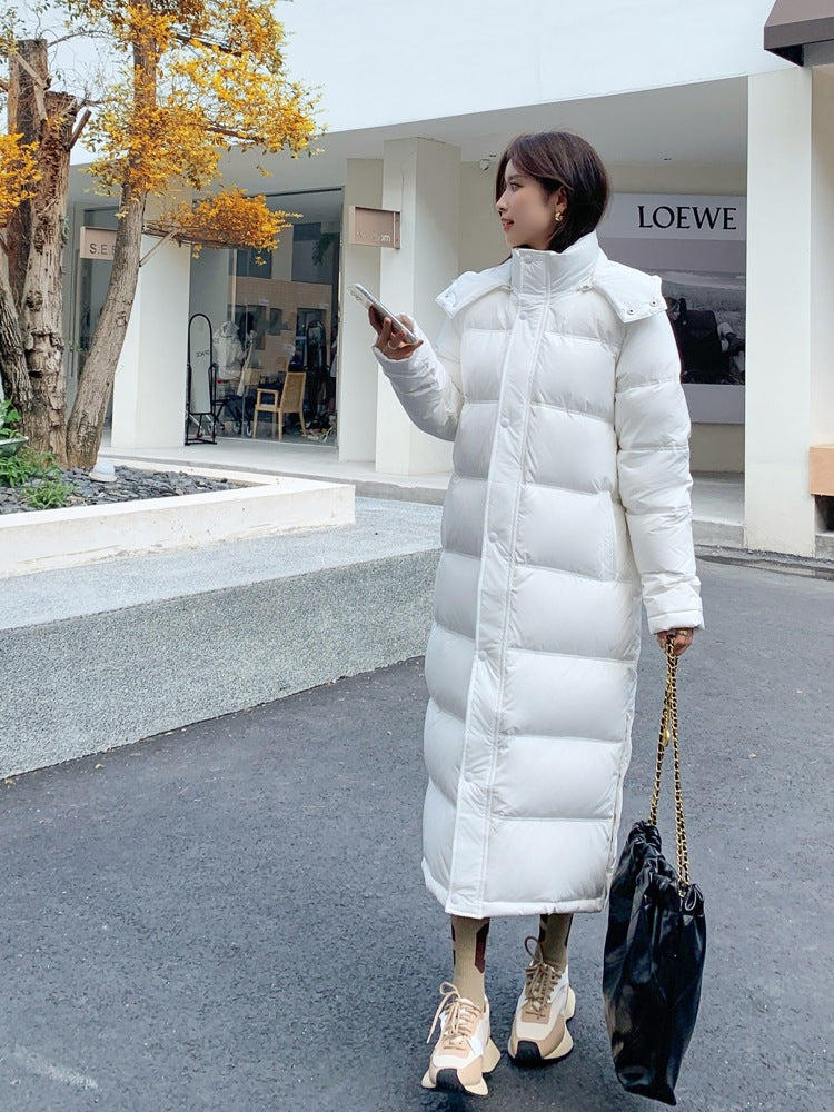 Premium Long Down Jacket for Women - Ultralong Overknee Style