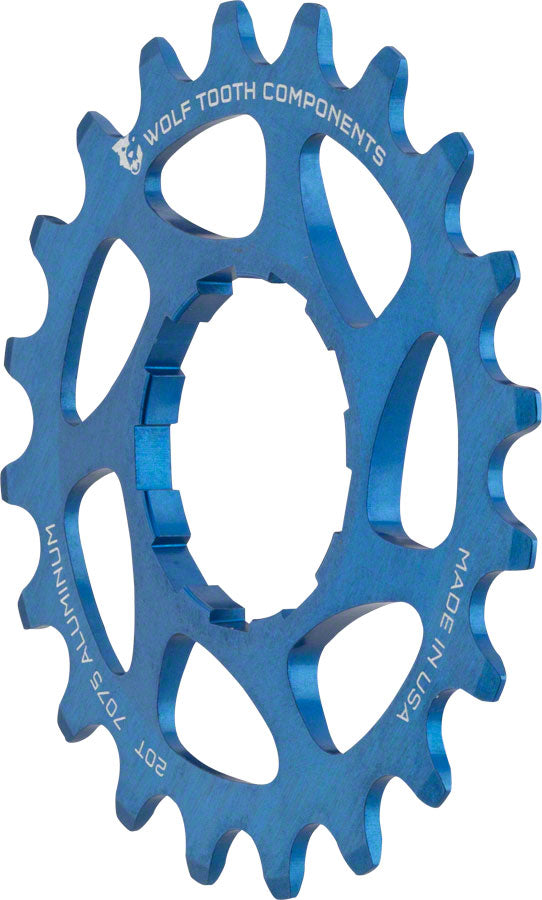Wolf Tooth Single Speed Aluminum Cog - 20t for 3/32" Chains - Blue